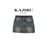 kajibu高腰牛仔短裙女夏季小个子高级感弹力，修身显瘦包臀辣妹短裙