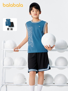 巴拉巴拉童装儿童套装男童2024夏装中大童短袖运动篮球两件套