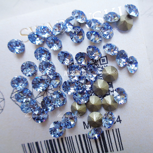 尖底奥地利浅蓝色211 水晶玻璃钻散钻美甲华子新娘甲片光疗钻圆形