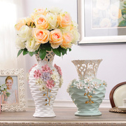 现代欧式陶瓷摆件台面插花花瓶客厅电视柜玄关新房装饰品结婚