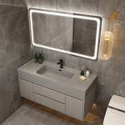 现代简约轻奢浴室柜纳米岩石，一体盆卫生间洗手脸盆，柜组合洗漱台池
