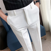 白色西裤男长裤春秋商务，休闲裤英伦风，潮流修身小脚垂感西装裤