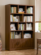 实木书架置物架落地简易柜子靠墙客厅，多层储物柜学生收纳家用书柜