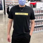 Calvin Klein/CK 男士夏季休闲百搭LOGO印花纯棉透气圆领短袖T恤