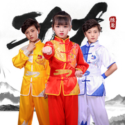 儿童武术表演练功服中国功夫，长短袖幼儿园中国风，男童女童演出服装