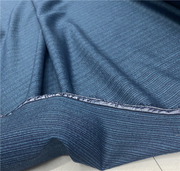 日本进口深蓝底白细条提肌理条纹棉麻布衬衫连衣裙面料设计师布料