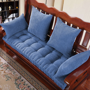 实木沙发垫加厚防滑冬季红木头沙发坐垫中式三人座纯色飘窗垫订做