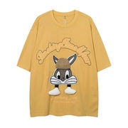 chaonimei潮T恤男女设计感立体卡通兔子夏季宽松情侣半袖欧美街头