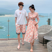 沙滩情侣装夏装套装连衣裙子女三亚海边度假泰国蜜月旅游拍照衣服