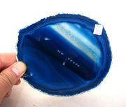 3256天然玛瑙石切片玉髓调瓷板12.5公分茶杯垫装饰框画壶承展示托