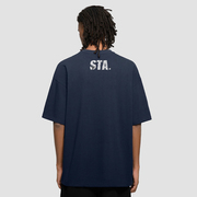 STA夏季基础融化星标系列藏青复古美式宽松纯棉多色短袖T恤男
