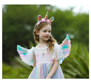 彩色羽毛翅膀万圣节装扮道具彩虹天使翅膀仙子演出小女孩公主礼物