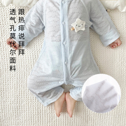 婴儿莫代尔空调服夏季薄款衣服宝宝连体衣婴幼儿夏装短袖新生