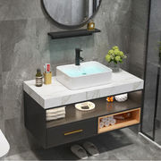 定制北欧小户型浴室柜组合简约大理石面洗手台洗脸池卫生间洗漱台