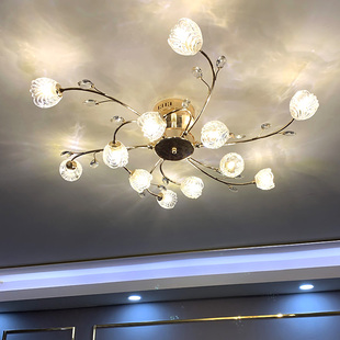 客厅大灯现代简约水晶，吸顶灯浪漫温馨欧式卧室，灯轻奢餐厅灯具