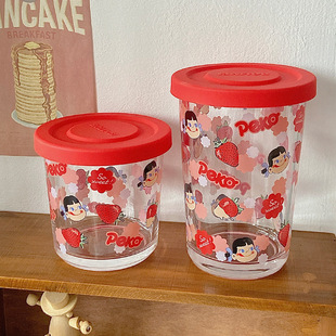 可爱玻璃零食罐密封罐透明小瓶子储物罐五谷杂粮收纳储存罐玻璃罐