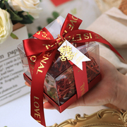 结婚喜糖盒高级感手提袋糖盒子欧式婚礼小众伴手礼盒透明包装盒空