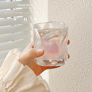透明玻璃杯ins喝水杯子夏季家用高颜值果汁咖啡，汽水冷饮杯扭扭杯