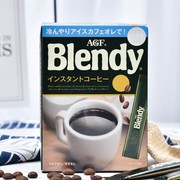 日本进口优华AGF blendy速溶黑咖啡纯咖啡粉冷热冲泡30条盒装