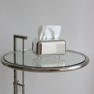 softhome北欧法式银色面包纸巾盒创意，中古家用复古桌面磁吸抽纸盒