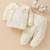 新生婴儿衣服秋冬a类套装分体，无骨和尚服纯棉初生0-3个月夹棉加厚