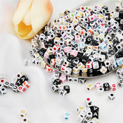 5x5mm亚克力英文字母方形珠串珠，饰品挂件手工，手作diy手链材料包