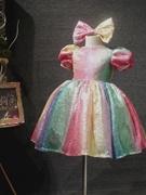 儿童短款彩色亮片礼服，女童蓬蓬裙公主裙花童，主持钢琴表演演出服