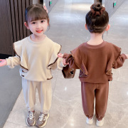 女童蝙蝠衫运动二件套2024春季女宝宝洋气时尚套装中小儿童装