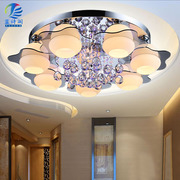led吸顶圆形水晶灯创意个性，客厅灯节能大厅灯，现代简约卧室餐厅灯