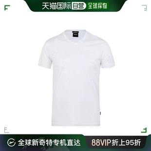 香港直邮Hugo Boss雨果博斯男士T恤白色V领宽松透气舒适短袖