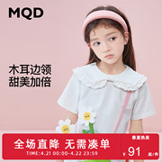 MQD童装女童短袖T恤2022夏季可爱精致百搭韩版卡通儿童T恤潮