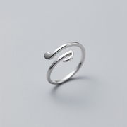 s925纯银戒指音符甜美可爱个性，指环简约气质时，尚可调节小众设计感