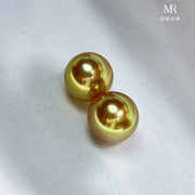 茶金珍珠裸珠12-13正圆，婴儿肌表皮，珠层厚度3-4mm带真科研证书