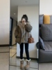 韩系毛领连帽羽绒棉服女冬季洋气，高级感棉袄设计感加厚羊羔毛外套(毛外套)