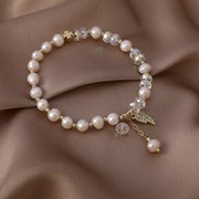 巴洛克珍珠手链小米珠，手串法式小众水晶手镯，夏天手环饰品女款