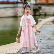 女童汉服连衣裙夏季薄款中国风仙，女裙儿童古装超仙女宝宝公主裙子