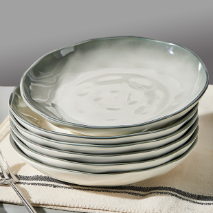 高级感陶瓷盘子菜盘家用2024碗碟，餐具釉下彩轻奢碟子餐盘深盘