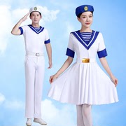 成人海军风演出服装水手服，套装短袖女兵舞蹈，运动会大合唱表演服装