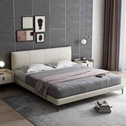 意式极简真皮床双人床1.8m现代简约北欧轻奢床婚床主卧室软床