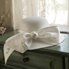 法式超仙白色新娘礼帽头饰复古网纱帽子婚纱旅拍度假汉洋折衷配饰