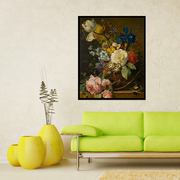 数字油画diy手工填充欧式复古风花卉手绘涂色客厅装饰画油彩名画