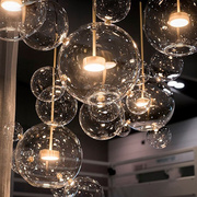 意大利米奇泡泡餐厅吊灯，设计师玻璃圆球灯具北欧ins网红客厅吊灯