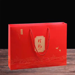 东北特产木耳高档红色礼盒，榛子包装袋蘑菇盒，松子礼袋牛皮纸手提袋