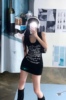 ㊣韩国23夏chic女人味 翻领胸前字母显瘦背心连衣裙
