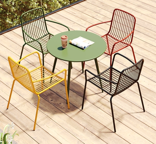 户外桌椅组合休闲桌椅铁艺，奶茶店咖啡厅，阳台露天庭院花园桌椅组合