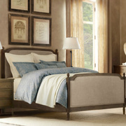 法式复古实木床双人床1.8米美式橡木布艺，床婚床主卧1.5米高端定制