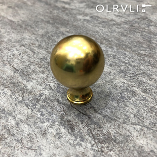 意大利olrvli纯铜拉手圆球型纯铜，哑金色黄铜，色衣柜酒柜门把手