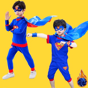聖誕六一节儿童服装套装超人衣服美国队长男童话人物cosplay夏季