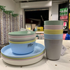 宜家卡拉斯 儿童安全塑料餐具防摔 餐盘碟杯子碗叉勺耐热可微波