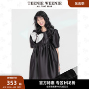 TeenieWeenie小熊奥莱夏季高腰蝴蝶结蓬蓬裙甜酷小黑裙连衣裙